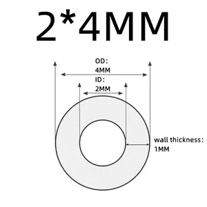 Tubo di plastica vergine ad alta temperatura ptfe tubo 2mm * 4mm per il commercio all'ingrosso