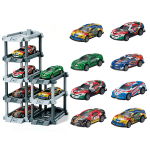 Juguete de Garaje de Estacionamiento Multinivel DIY con Lanzador de Catapulta, 8 Piezas, Coches de Carreras de Aleación Fundida a Presión 1:64, Sets de Juguetes de Almacenamiento y Exhibición para Niños - Product Image 1