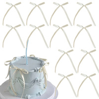 DDLP Schwarze Satin-Schleife Kuchendekoration Cupcake-Verzierungen Coquette Geburtstag 14+ Jahre