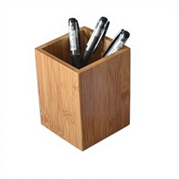 Porte-stylos en bois élégant fait à la main – Organisateur de bureau en bois naturel pour stylos, crayons, marqueurs et accessoires de bureau