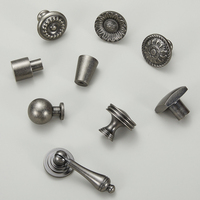 Poignées et boutons de meubles KOPPALIVE en laiton massif, finition argent antique, pour armoires de cuisine, tiroirs et placards, style cuivre français