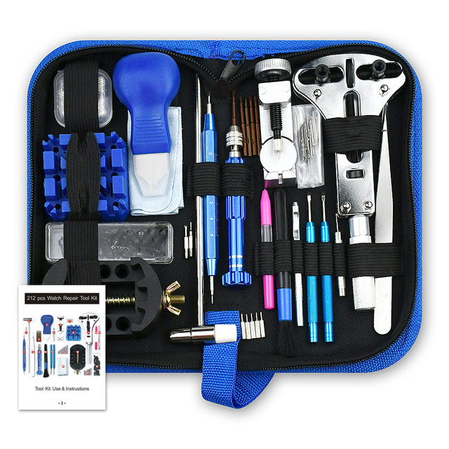 212pcs Watch Repair Tool Kit Watch Link Pin Remover Case Opener Spring Bar Remover Repair WatchTool Kit