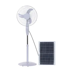 Ventilatore elettrico da esterno regolabile in altezza da 16 pollici DC 12V ventilatore da pavimento solare Brushless con pannello solare