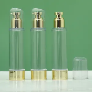 Empty cosmetic 15ml 30ml 50ml straight round rotating as refillable airless pump bottle Lotion Cream Liquid Container