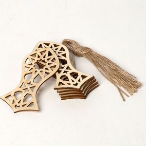 10 pièces/sac, vente en gros, pendentifs en bois DIY pour la décoration de la maison pour le Ramadan Kareem, décorations islamiques pour l'Aïd, idée cadeau, dropshipping bienvenu - Product Image 3