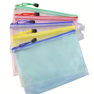 X515 Wholesale Cheap Waterproof Zipper Plastic Pvc Mesh <b>Document</b> <b>Folder</b> Storage <b>A4</b> File Bag - Product Image 2