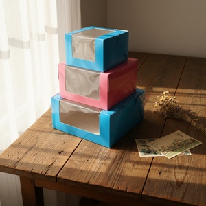 Sunshine Custom Design Printed Whole Piece Food Grade Art Card Window Cupcake <b>Packing</b> <b>Box</b> - Product Image 1