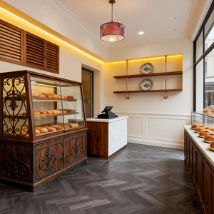 Tùy chỉnh thủy tinh gỗ LED thân thiện với môi bền cao cấp bánh hiển thị truy cập Showcase tủ lạnh tùy chỉnh-thực hiện Pastry - Product Image 2