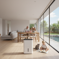 Déshumidificateur 25L/jour à faible bruit avec humidistat intelligent et drainage continu pour maison, sous-sol et entrepôt