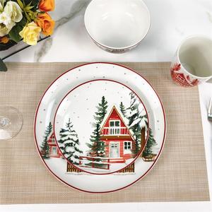 Exquisito juego de vajilla de cerámica de 12 piezas: diseños múltiples duraderos, elegantes y ecológicos, fáciles de limpiar. Venta directa de fábrica. - Product Image 6