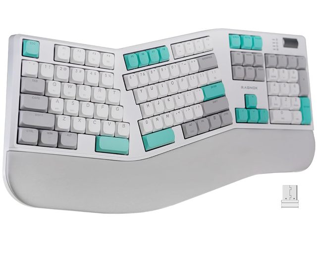 OEM ODM Ergonomic Mechanical Keyboard Split Keyboard Wireless with RGB Backlight Wrist Rest Rechargeable 3Pin Hot Swappable Cont