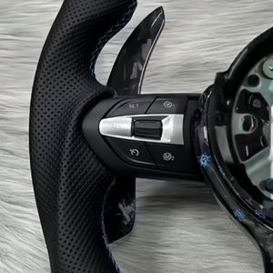 Volante de Coche LED de Fibra de Carbono Forjado Azul con Cuero para BMW F06 F10 F15 F16 F22 F30 F31 F32 F33 M3 M4 F22 X3 X5 X7 325i 525i - Product Image 3