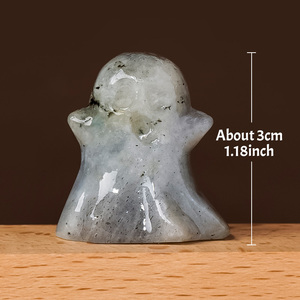 Figura de Fantasma de Cristal Natural, Estatua de Fantasma Tallada a Mano en Piedra Preciosa, Decoración de Halloween, Adorno de Piedra Curativa y Coleccionable - Product Image 2