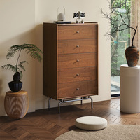 Grand ensemble de meubles de chambre à coucher en bois de noyer noir américain massif nordique avec 9 tiroirs Commode de luxe légère