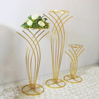 Centres de table élégants pour événements de mariage, support de fleurs, centres de table de mariage, décoration de table, supports de centre de table en métal doré