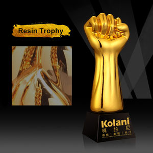 Trophée en cristal noir en gros, récompense en cristal plaqué or, trophée en résine pour grands souvenirs - Product Image 2