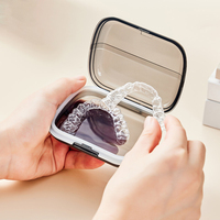 Boîte de rangement portable pour appareil orthodontique invisible, étui de rangement pour prothèse dentaire, boîte de rangement pour appareil de rétention orthodontique, antibactérien