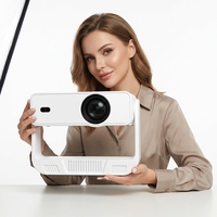 Projecteur intelligent portable C880, Android 720P, mini projecteur vidéo LCD, mise au point électrique, projecteur de cinéma maison, 200 lumens ANSI