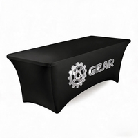 Nappe rectangulaire en polyester avec logo personnalisé 4FT 6FT 8FT pour salon professionnel
