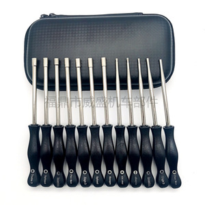 Jeu de tournevis universel de 12 pièces, outil de réglage de carburateur, type D, hexagonal interne, 7 à 21 dents, avec étui de rangement - Product Image 2