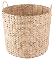 Panier rond de rangement en jacinthe d'eau tressé à la main, écologique et naturel