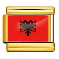 Vente en gros de bracelets de montre italiens avec drapeau national doré et bracelet de montre en acier inoxydable, accessoires tendance