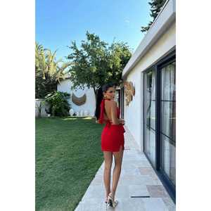 Ensemble jupe décontractée Red Samba pour le quotidien et le fitness, taille XL, coupe ample, en coton et polyester, longueur cheville, tissé, avec bas de jupe intégré - Product Image 1