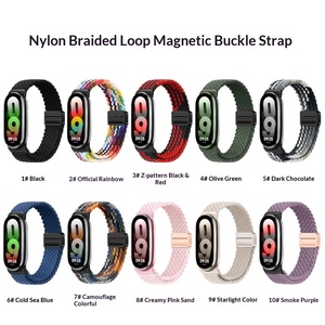 <span class=keywords><strong>Bracelet</strong></span> magnétique en nylon tressé compatible avec Xiaomi <span class=keywords><strong>Mi</strong></span> Band 10 9 8, <span class=keywords><strong>bracelet</strong></span> de montre sport multicolore - Product Image 4