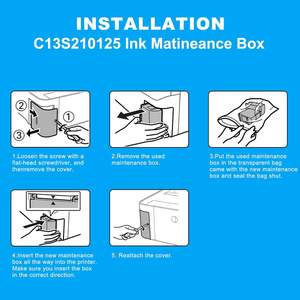 Boîte d'entretien UP S210125 pour imprimante Epson SC-<span class=keywords><strong>F100</strong></span> SC-F130 SC-F160 SC-F170 <span class=keywords><strong>SureColor</strong></span> <span class=keywords><strong>F100</strong></span> F130 F160 F170 Réservoir d'encre usagée - Product Image 2