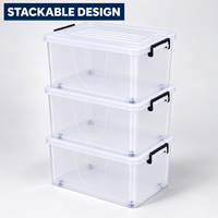 Bac de rangement transparent en gros 50L grande capacité pour armoire, salon et buanderie