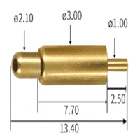 Goupilles de contact électriques, 3 broches, 5 broches, 11 broches, 12 broches, en laiton, pas cher, pour sonde, pcb, 50 pièces