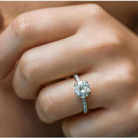 Bague en diamant de laboratoire exquis, beauté éthique, bijoux de luxe durables pour mariage, fiançailles et usage quotidien