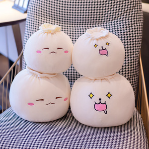 Coussin en peluche en forme de dumpling avec expression mignonne, coussin décoratif <span class=keywords><strong>Dim</strong></span> sum, jouet en peluche doux et amusant en forme de dumpling alimentaire - Product Image 3