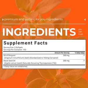 Capsule Morbide di Olio di Origano e Olio di Semi Neri all'Ingrosso con Etichetta Privata, Integratore per Aumentare Vitalità ed Energia e Rafforzare l'Immunità - Product Image 3