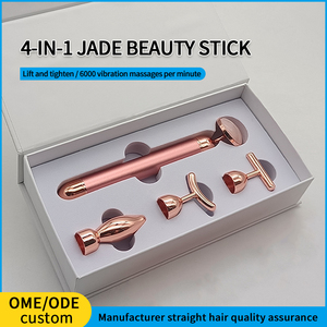 4 in 1Face Massager Gold <b>Vibrating</b> Facial Rose Quartz Roller Massager Stick Skin Firming Facial Skin Care Tools - Product Image 3