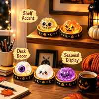 YIWUPOWER Halloween Jouet à presser anti-stress en forme de boulette démoniaque effrayante, en maltose et pectine, décoratif de table
