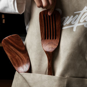 Acacia Wood Spatula Set 2 Pcs Long Handle Non Stick Oven Safe For Kitchen Wok Cooking Utensils - Product Image 4