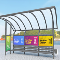 Plateforme d'arrêt de bus urbaine moderne à un seul côté - Design simple, peu encombrante et entièrement fonctionnelle.