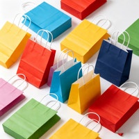 Emballages à emporter écologiques, jetables, recyclables et biodégradables personnalisés, sacs en papier kraft pour la restauration rapide avec poignées