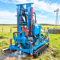 Foreuse de puits d'eau sur chenilles CE 30m 60m 150m, 35HP, diesel, hydraulique, pour forage de sols, roches et puits d'eau, pour la construction agricole