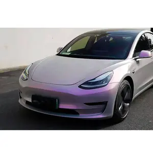 Fantaisie gris violet voiture Wrap caméléon vinyle PVC Film gratuit bulle voiture carrosserie décoration autocollant