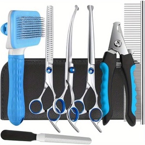 Kit de toilettage pour chien Ciseaux de toilettage pour chien chat en acier inoxydable très résistants Ensemble Meilleur outil de toilettage pour animaux de compagnie - Product Image 1