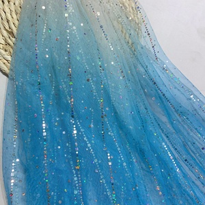 Tissu en tulle rose arc-en-ciel ombré avec paillettes, maille transparente en polyester dégradé pour la décoration de vêtements (vente en gros) - Product Image 2