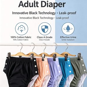 Babyshow <span class=keywords><strong>Couche</strong></span>-culotte en tissu réutilisable pour adulte, imperméable, respirante, <span class=keywords><strong>lavable</strong></span>, sous-vêtement d'incontinence avec protection anti-fuites pour personnes <span class=keywords><strong>âgée</strong></span>s - Product Image 3