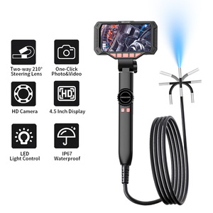 กล้องส่องตรวจภายในอุตสาหกรรม HD ขนาด 6.4 มม. พร้อมหน้าจอ 4.5 นิ้ว พร้อมไฟ LED 6 ดวง สำหรับการวินิจฉัยท่อระบายน้ำในรถยนต์ ท่อระบายน้ำในบ้าน และผนังบ้าน - Product Image 1