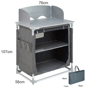 Rangement Portable en plein air cuisine pique-nique <span class=keywords><strong>Table</strong></span> pliante Structure facile à plier Camping cuisine <span class=keywords><strong>placard</strong></span> - Product Image 3