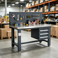 Banc de travail robuste pour la logistique industrielle et le stockage, en acier laminé à froid, capacité de charge jusqu'à 1000 kg, personnalisable OEM