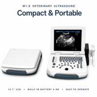 OSCAT - Appareil d'échographie vétérinaire portable, imagerie 2D, écran LCD 12,1 pouces, design portable pour bovins, chevaux, animaux de compagnie, élevages
