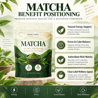 Poudre de thé vert Matcha japonais ultra premium 100% biologique pur 50g 1.77oz Mélange pour boisson Vente en gros Marque privée OEM
