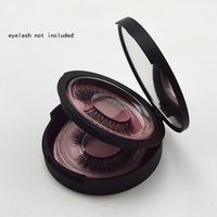 Boîte à cils haut de gamme à double couche, 2 paires, noir mat, avec miroir, matériaux recyclés, revêtement UV, étui de rangement en plastique